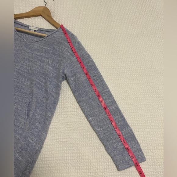 J. Jill PureJill Long Sleeve Blue Marled Kangaroo Pocket Sweater - Picture 8 of 8